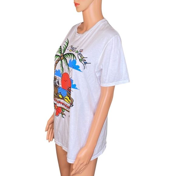 The Lost Bros Graphic TeeTropical Print Vacation Crash Landed Now I'm Winging It - Picture 2 of 4